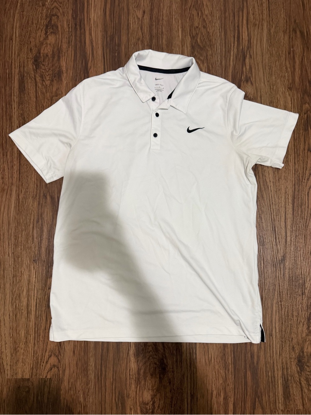 Nike White Polo Shirt with Black Swoosh
